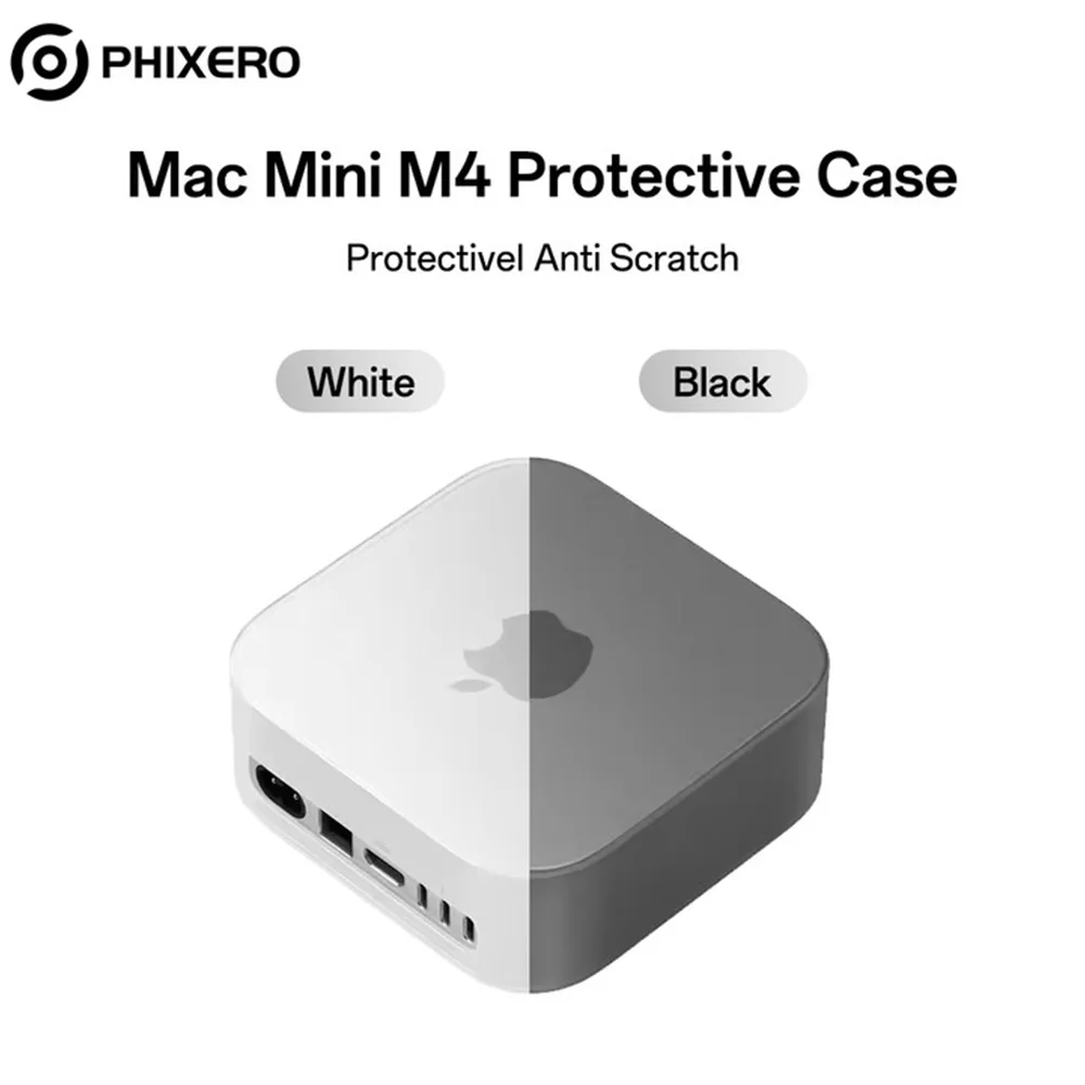 PHIXERO Mac Mini funda resistente al desgaste impermeable TPU funda protectora para Mac Mini M4/M4 Pro cubierta apertura precisa a prueba de polvo