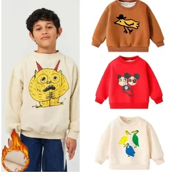 Kids Fleece Pullovers Winter Thicken Tops for Kids Plus Velvet Warm Sweatshirts for Boys Cartoon Girls Sweater Baby Tops Clothes