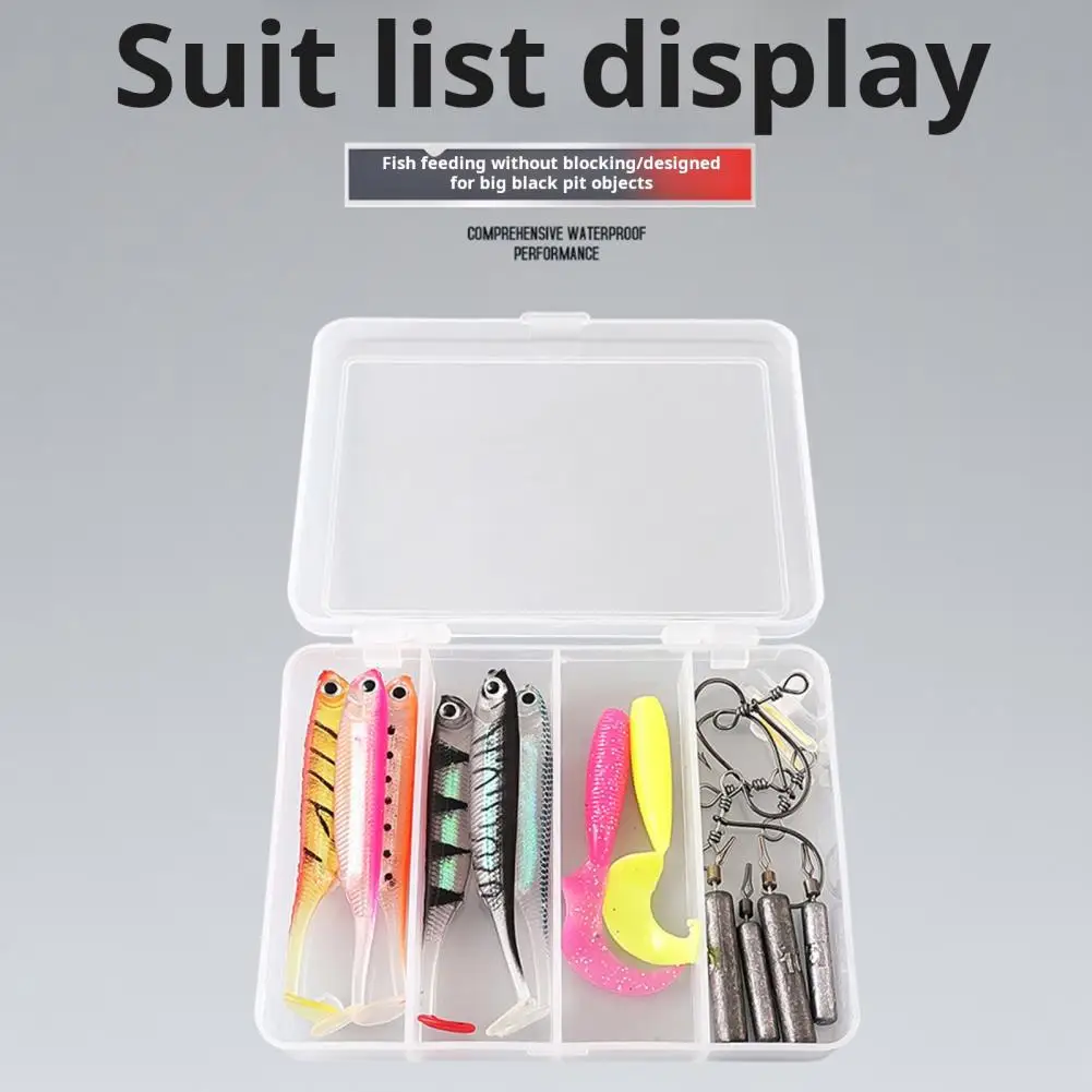 

20Pcs/Box Colorful Fishing Lure Kit with Barbed Hook Sinker Glow Stick Curly Paddle Tail Artificial Bait Fishing Accessories