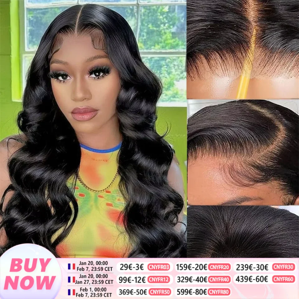 Wear And Go 6x4 Body Wave Glueless Wig 5x5 Human Hair Ready To Wear Brazilian Lace Front Closure Wigs For Women Preplucked