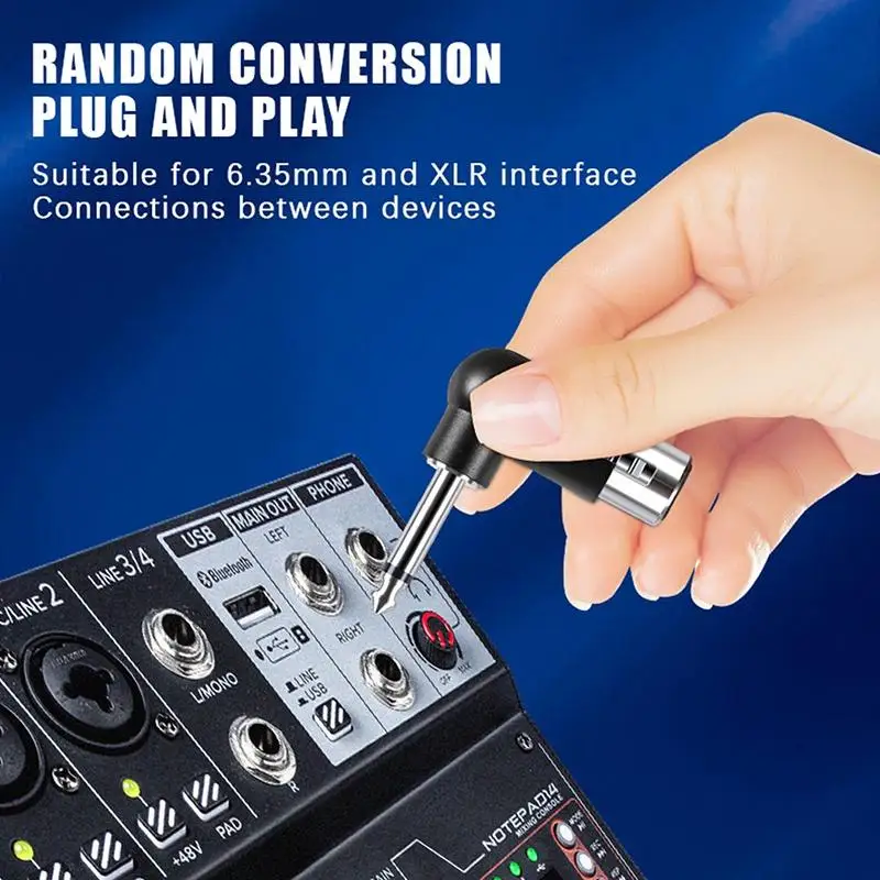 Picture 5: の＃ XLR To 6.35mm Audio Adapter Right Angle Plug Professional Converter For Wireless Microphone Guitar Mixer Sound System Use