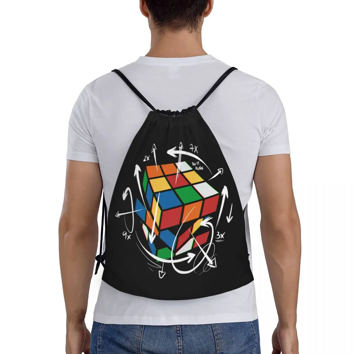 حقائب ظهر Rubix Rubiks Cube مخصصة ، حقائب برباط صيغة الرياضيات للتدريب ، اليوجا ، هدية سحرية مهووس ، حقيبة ظهر رياضية للصالة الرياضية للرجال والنساء