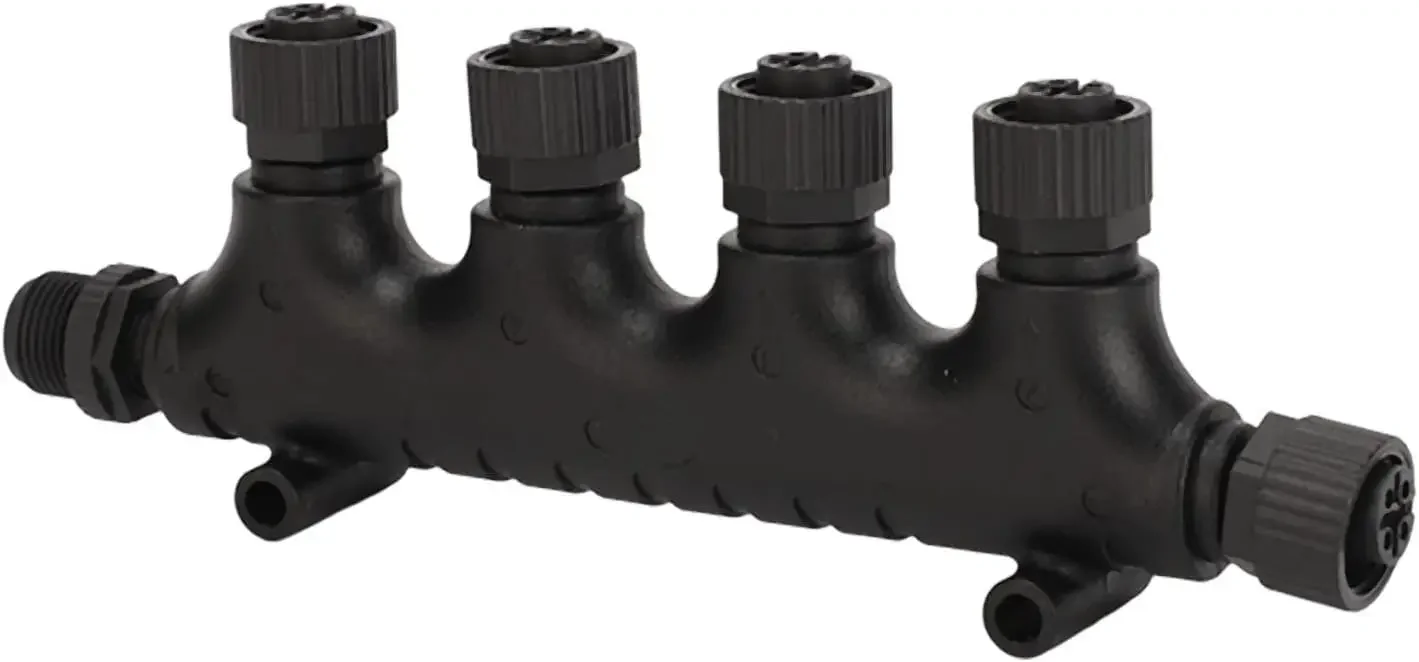 HOT SALES NMEA 2000 4 port tee connector, N2K multiport T adapter 5 pin IP67 compatible with Simrad B&G Navico networks
