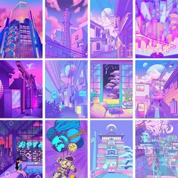 QIZITENG City Night Diamond Painting Street View Mirage Decoration Wall Art Mosaic Cross Stitch Children Kawaii Room Decoration