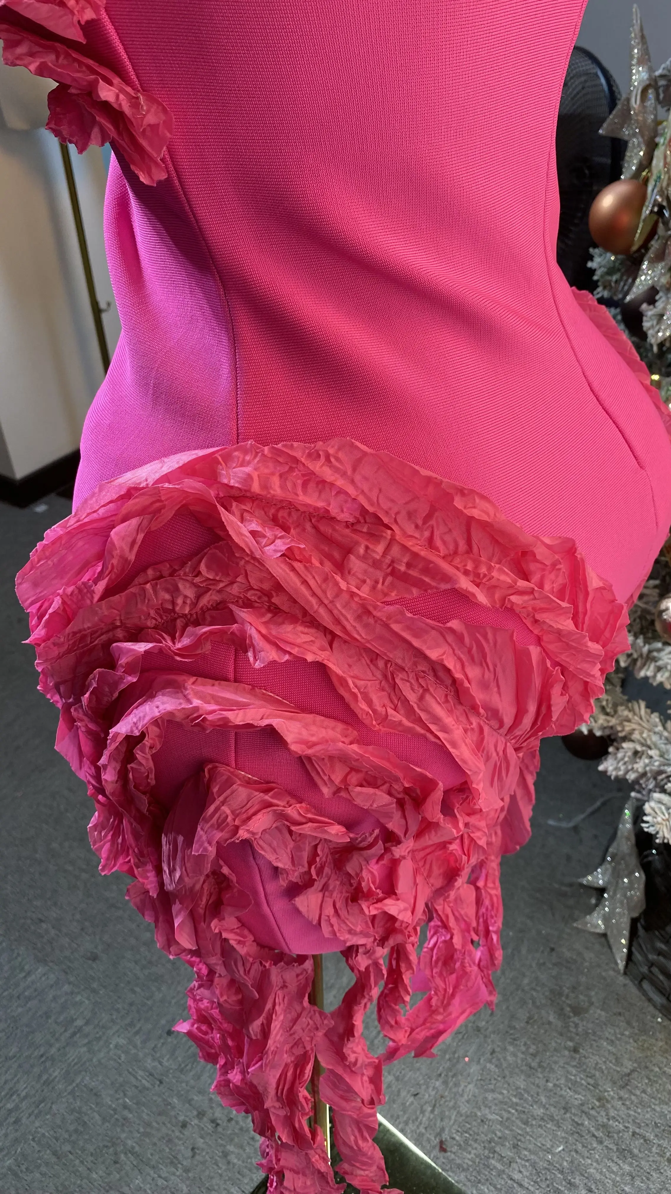 Spring/Summer Women's Paneled Ruffled Ribbon Off-Shoulder Club Party Dress-GZXX209