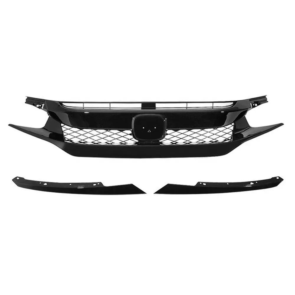 Type R Style Grille Combo For 16-18 Honda Civic Sedan