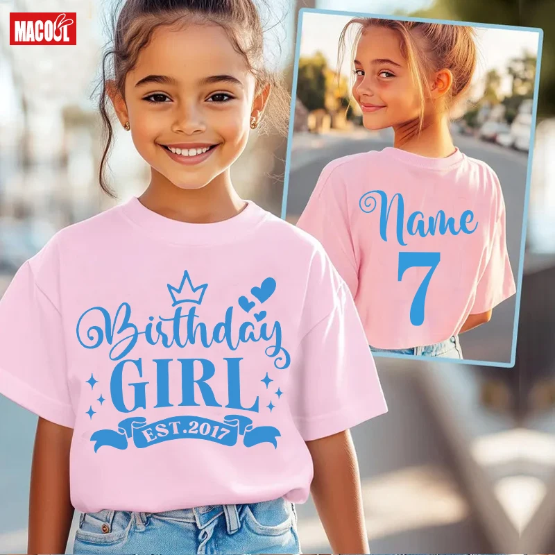 

Birthday Girl Shirt 7th Girls Birthday Shirt 6th Childrens 8 9 Years Old Kids Clothes 2nd 5th 4th 3rd Birthday Shirt Custom Name