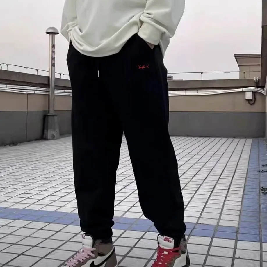 

Trendy Harajuku Sle Men's Dstring Sports Pants Loose Fit Straight Leg Printed Long Trousers Casual Versatile Autumn Wear