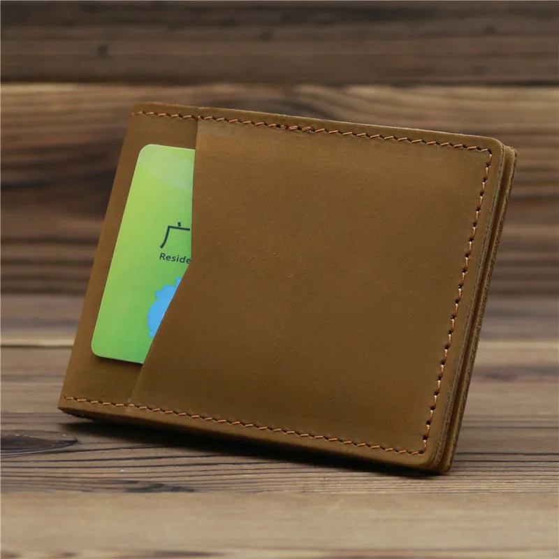 Super Slim Wallet 100% Genuine Leather Mini Credit Card Wallet Purse Card Holders Men Wallet Thin Small