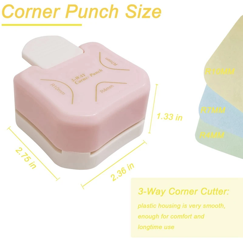 3 Pieces Corner Punch Corner Cutter Creative Pattern Corner Punch For DIY Projects Scrapbooking Photocards Card Making