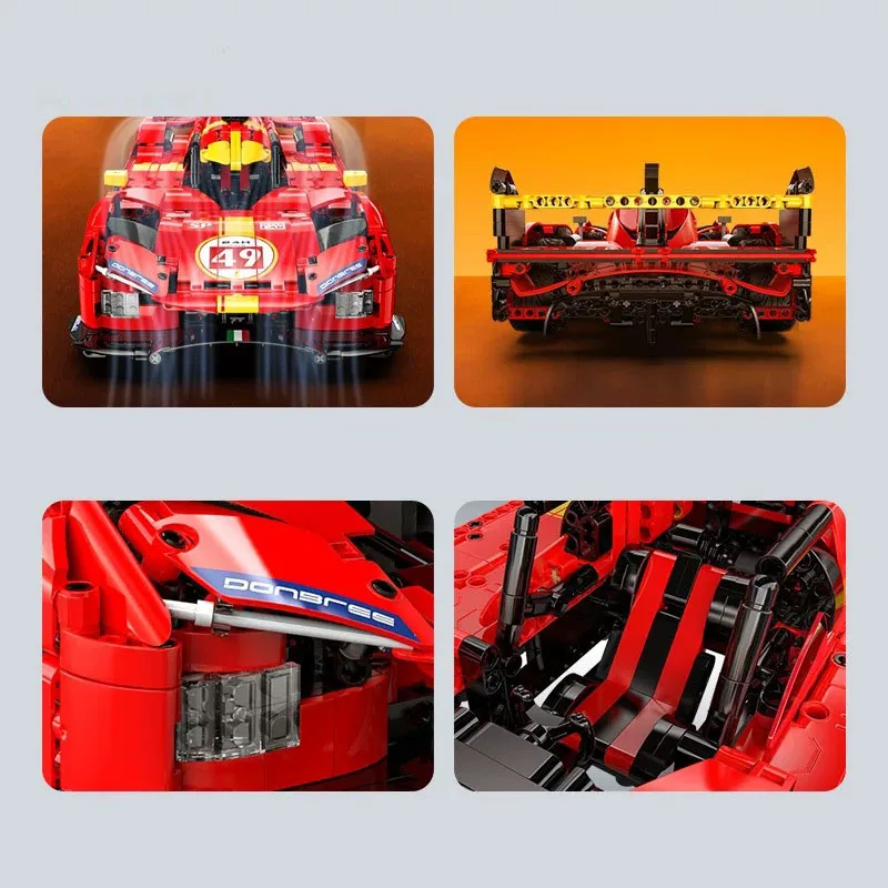 Técnico 24 horas du mans supercar 2.4ghz bloco de construção controle remoto lemans alemanha carro corrida 917k rc veículo tijolo brinquedos
