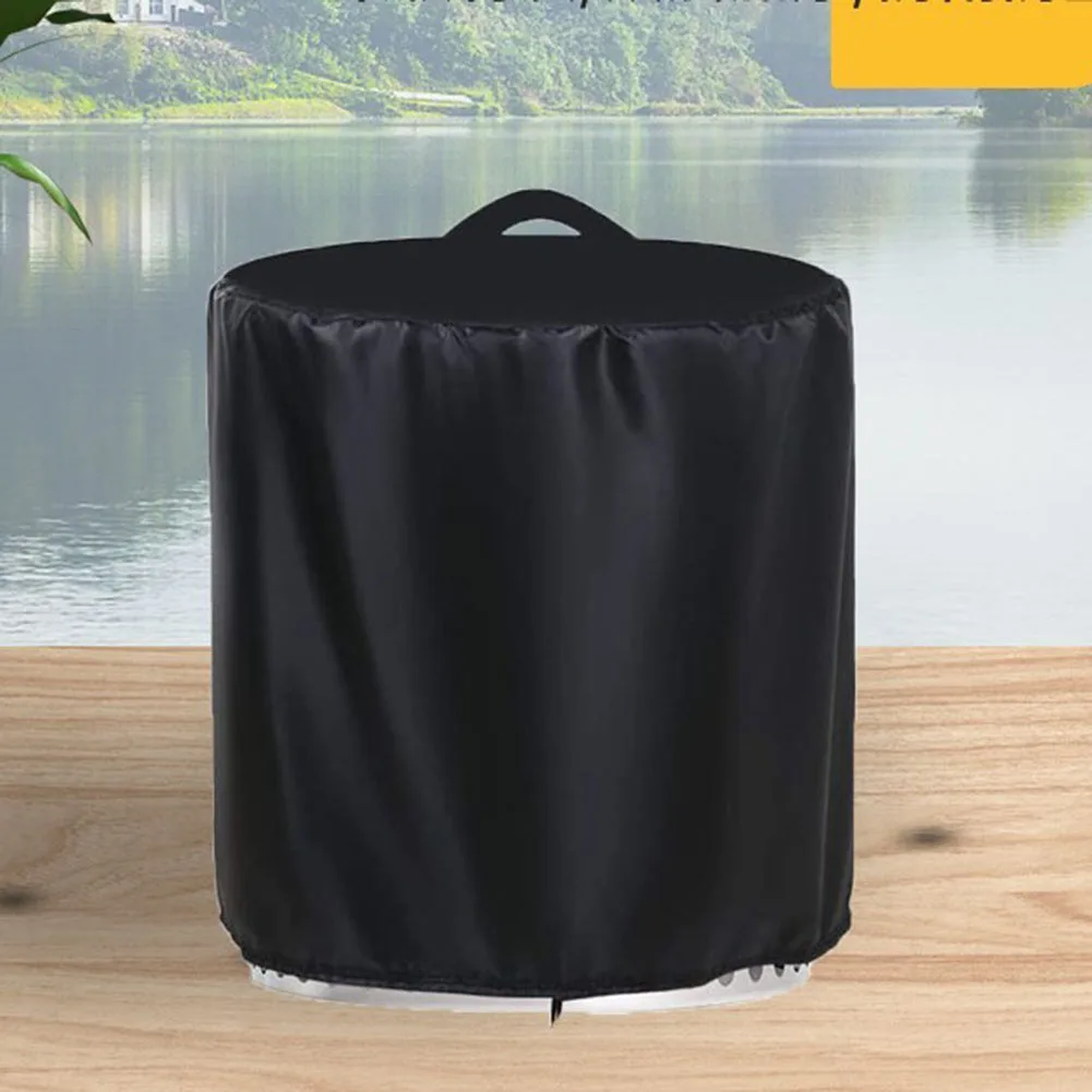 Fire-Pit Cover Round Stove Waterproof Cover Outdoor Garden Furniture Tabletop Fire-Pit Stones Dust Proof Cover