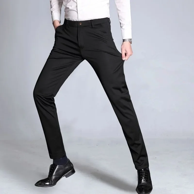 Formal Dress Suit Pants Tall Men 190CM Business Black Blue Plus Size 40 42 44 46 Extra Long Lengthened Straight Office Trousers