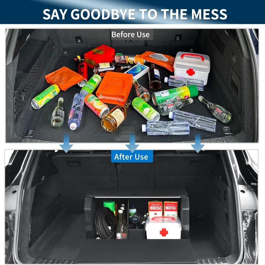 Car Trunk Organizer for SUV Car Organizer Trunk Storage with Magnetic Lid Pushpull Handle Leather Waterproof Car Storage Organi