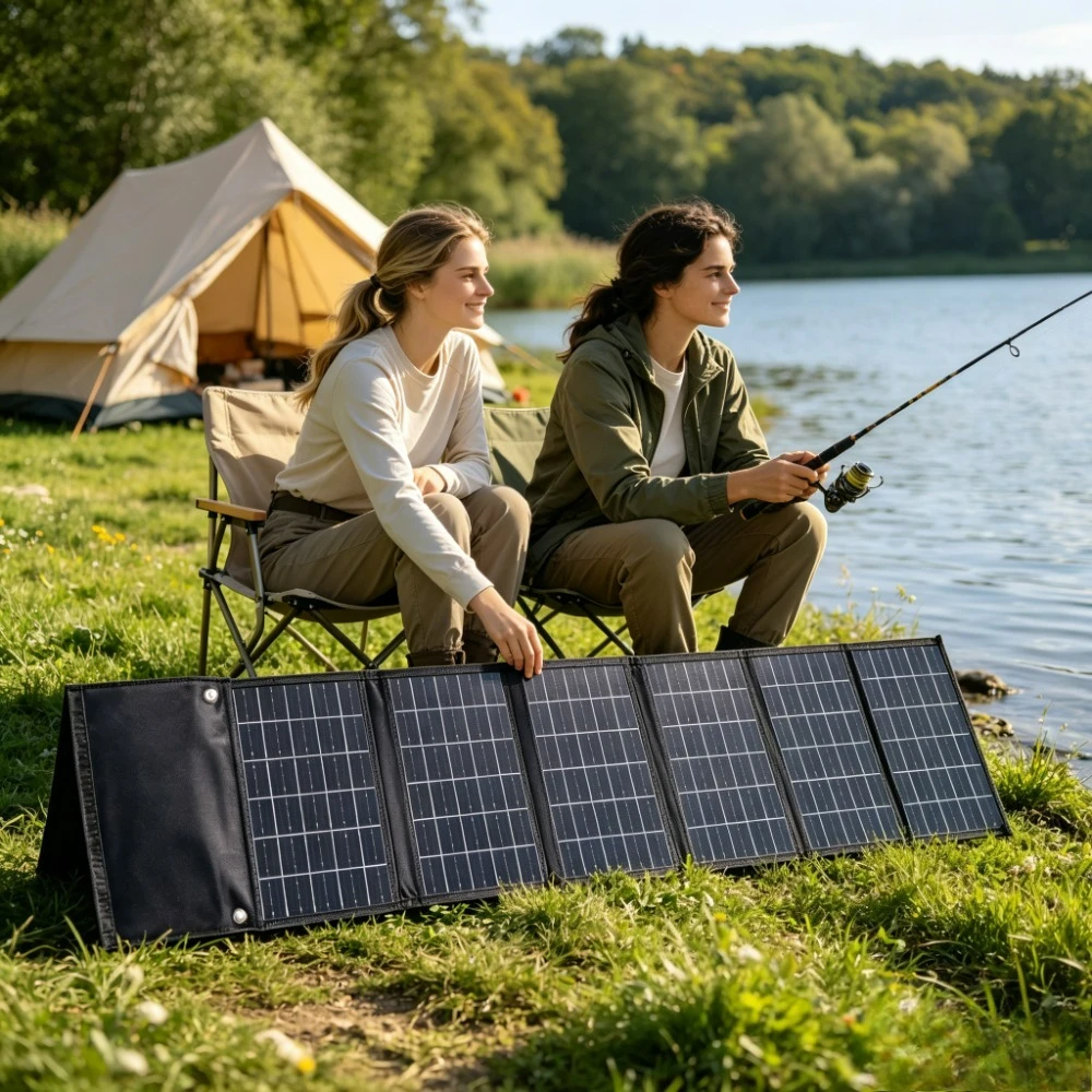 

50W 90W Foldable Solar Charger Portable Waterproof Dual USB DC Output Solar Panel For Outdoor Emergency Charging Of Phone