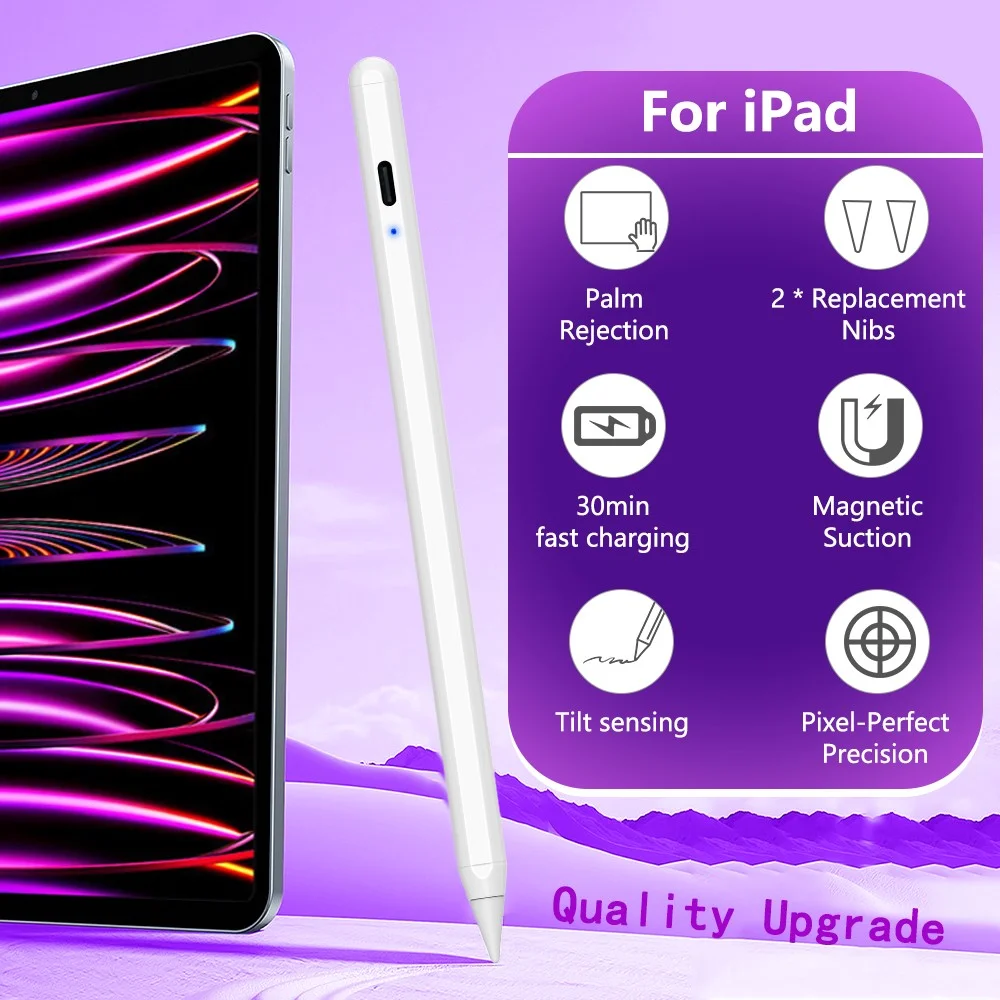 

For Apple Pencil For Ipad Pro 13 12.9 M4 Air Stylus Pen 11 5 4 M3 M2 8 10 9 9th 10th Gen A16 Mini 6 Bluetooth Tablet Touch Pens