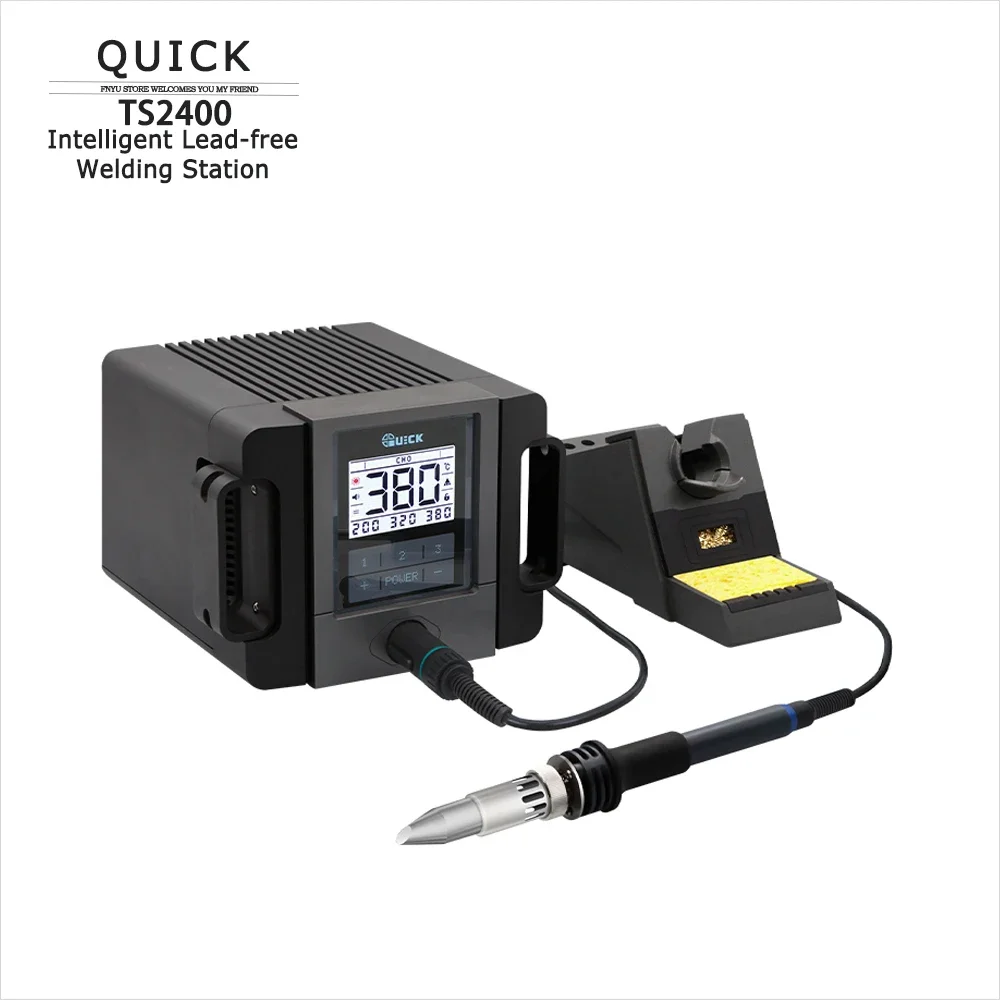 QUICK TS2400 Intelligent Welding Station ESD Online Detection Touch Screen 400W High-power Soldering Iron Repair Welding Tool