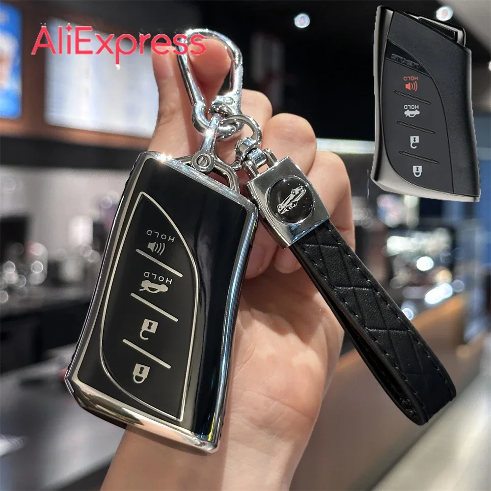 

Key Fob Cover With Car Keychain Lanyard For Lexus ES350 ES300h UX200 LS500 LS500H LC500 LC500h Smart Key Protector