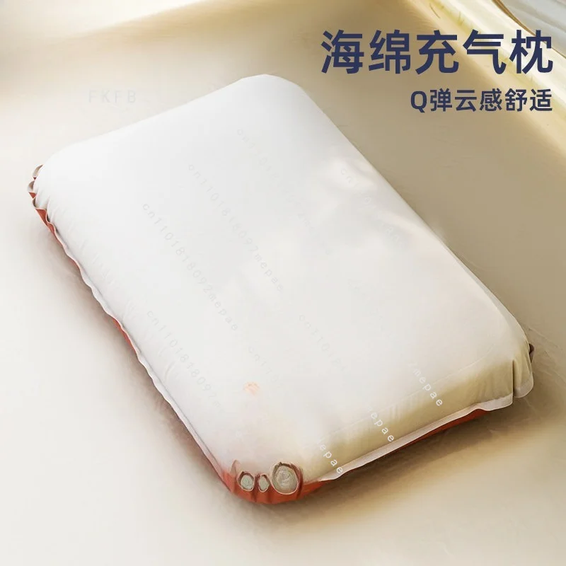 Automatic inflatable u-shaped cheese pillow outdoor camping sleeping bag travel business travel portable neck pillow waist pad