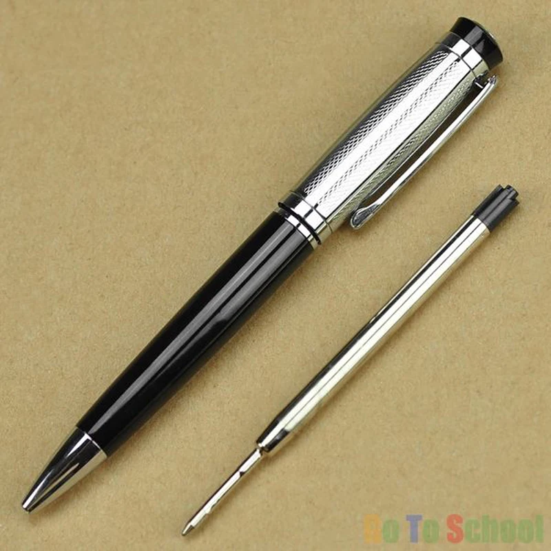 Baoer Black & Silver Ballpoint Pen Writing Pen BR202