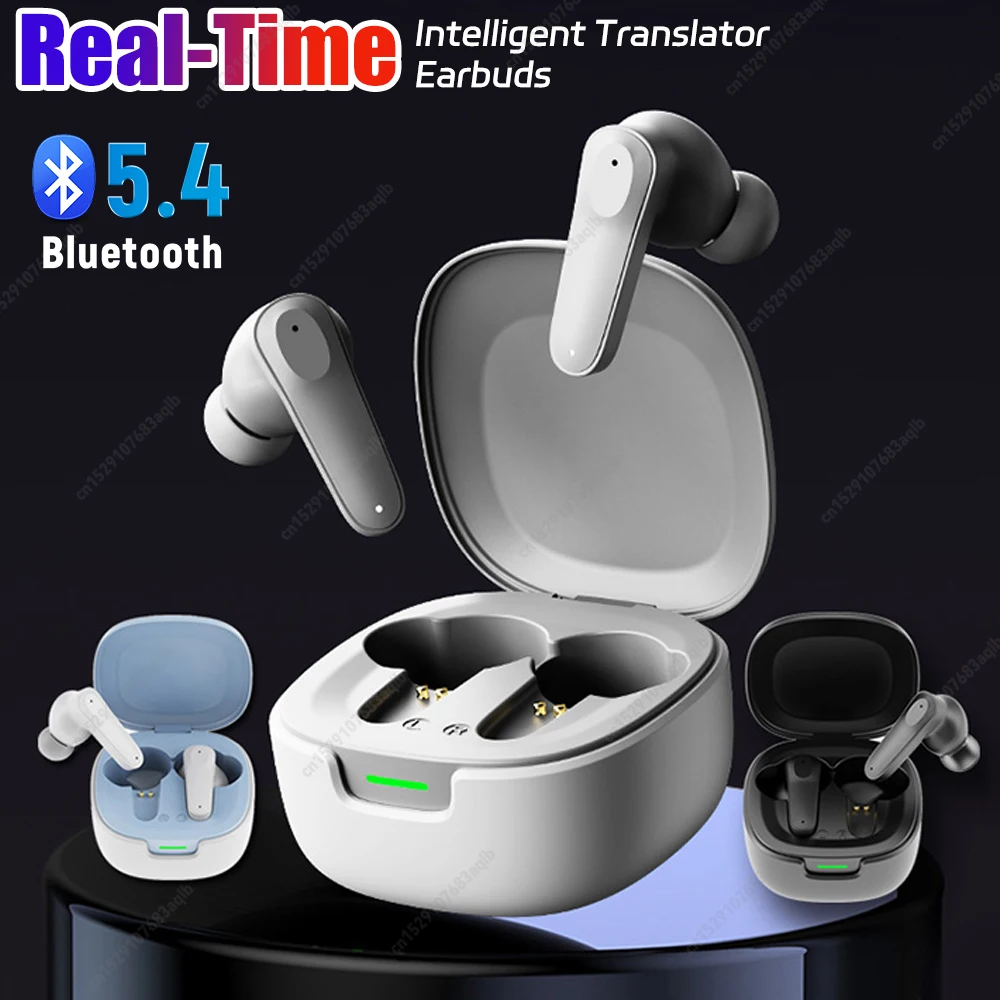 Intelligent AI Translator Earbuds Wirless BT Languages Translation Headphones Real Time Voice Translators for Business Travel