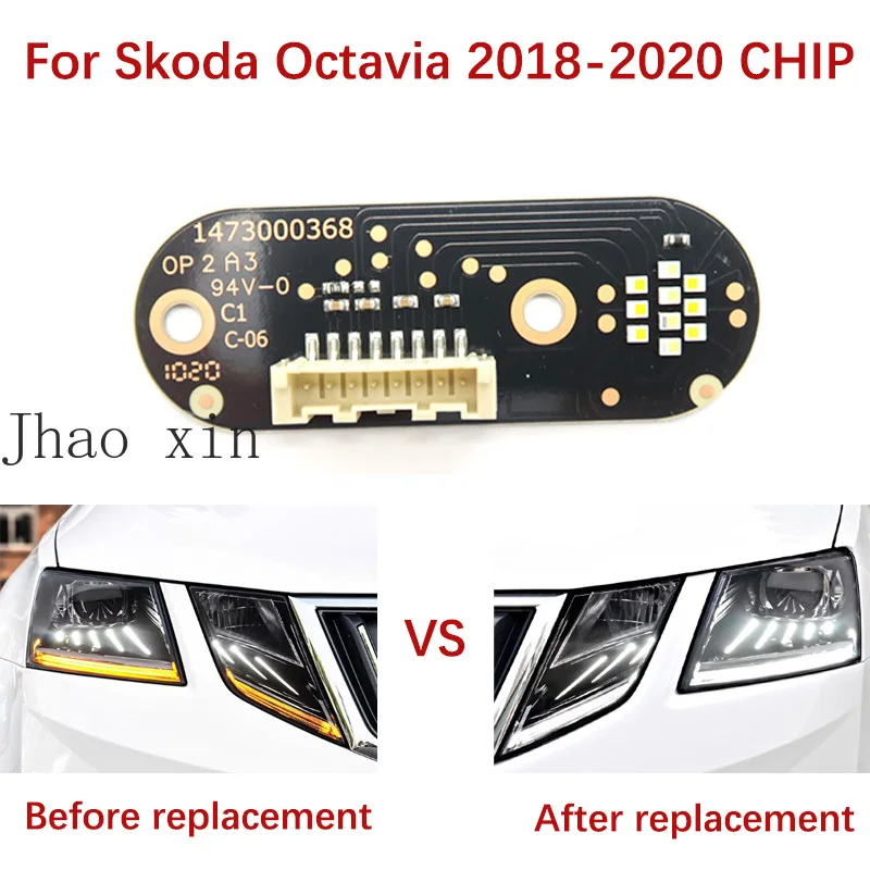 

Для Skoda Octavia (2018-2020) — Белый свет, модуль источника света Angel Eye, плата балласта, чип для автомобильных фар, DRL-чип, лампа-трубка