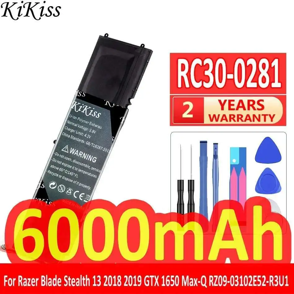 

Laptop Battery RC30-0281 6000Mah For Razer Blade Stealth 13 2018 2019 Gtx 1650 Max-Q RZ09-03102E52-R3U1 RZ09-02812E71