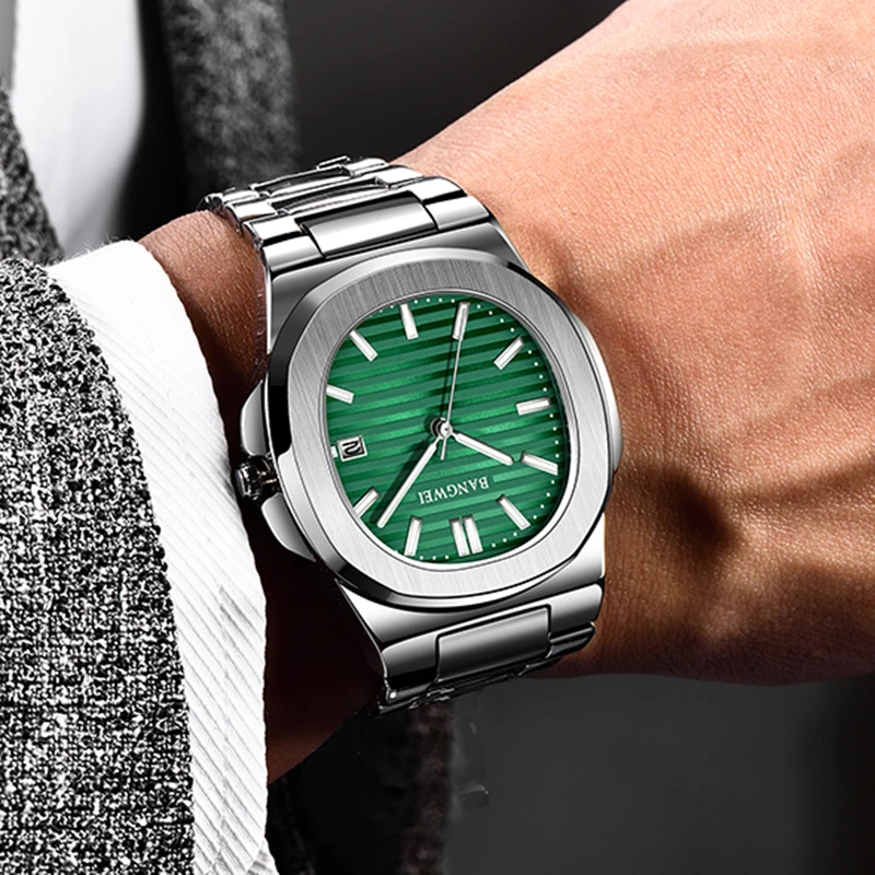 BANGWEI Роскошные мужские часы LIGE брендовые модные повседневные кварцевые наручные часы водостойкие светящиеся часы со стальным ремнем мужские Reloj Hombre