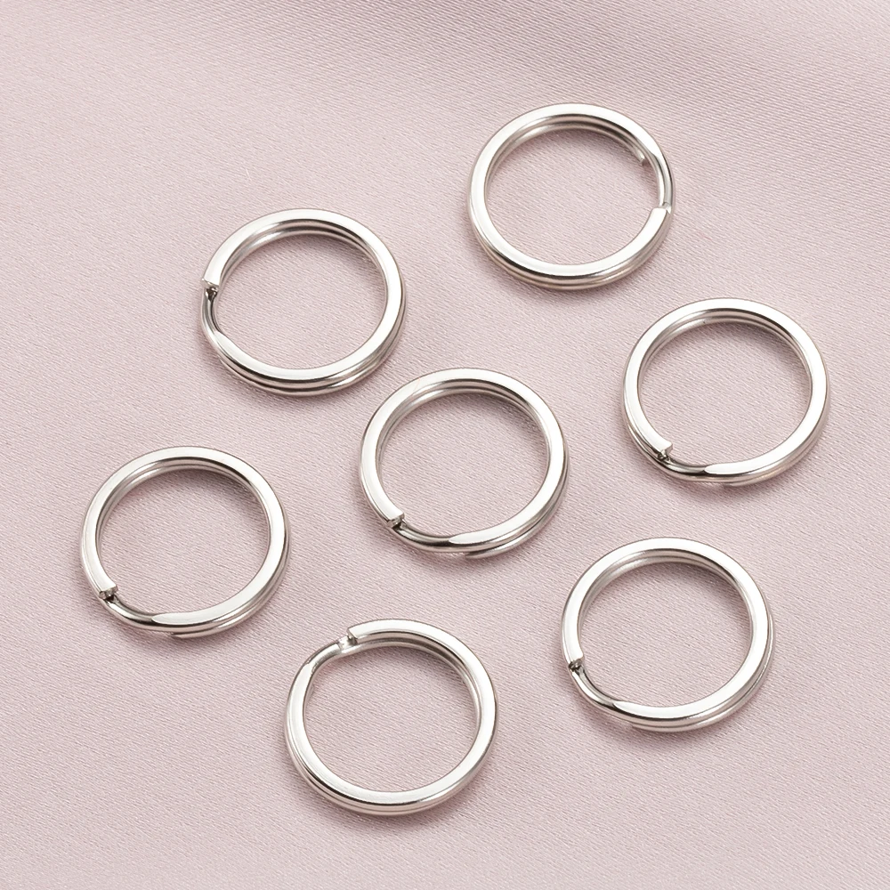 20 teile/los 15-40mm Edelstahl Schlüssel Ringe Runde Flache Linie Split Ringe Schlüsselring für Schmuck Machen schlüsselbund DIY Erkenntnisse