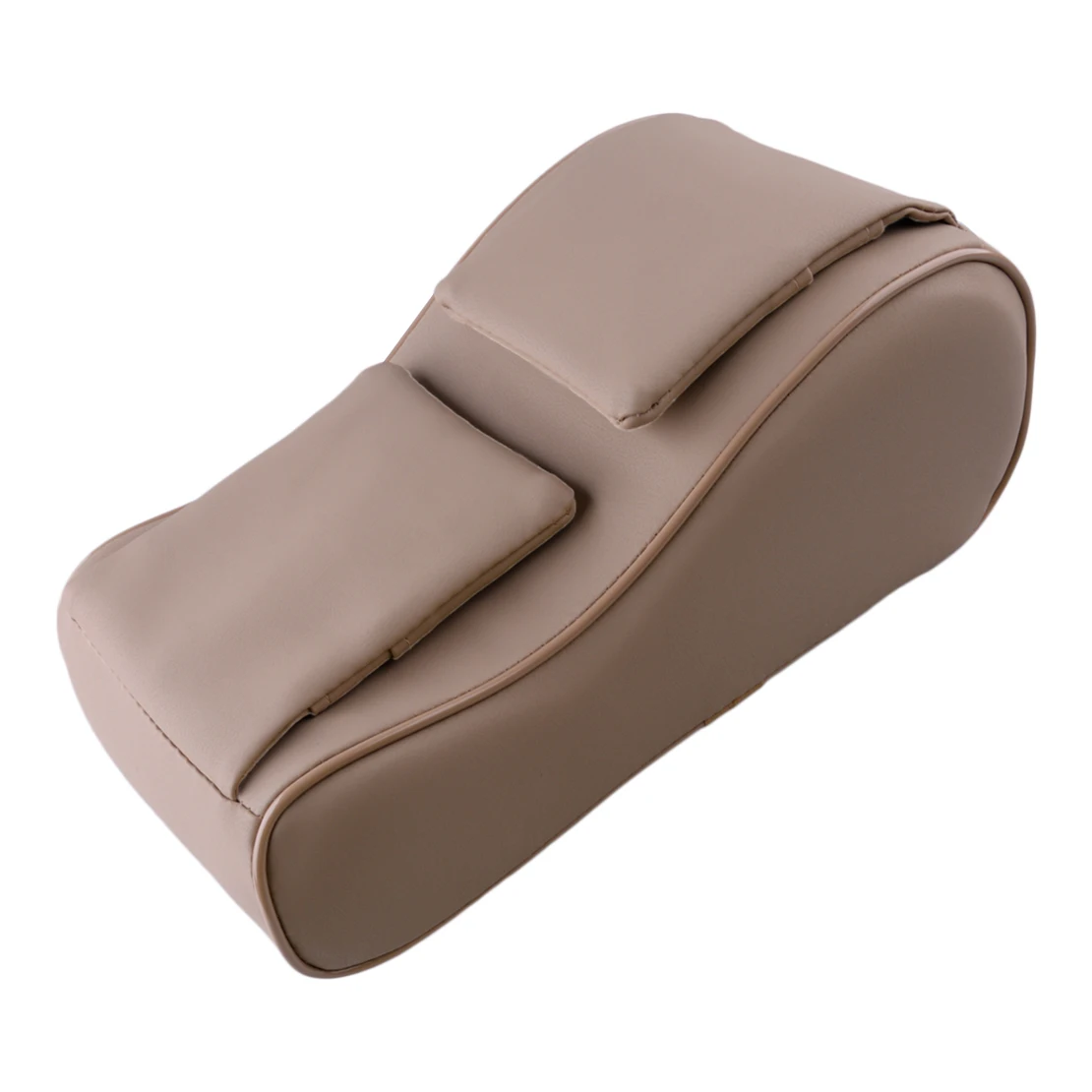 Universal Car Armrest Support Mat, Capa de Almofada, Center Console Box, PU Leather Pad Protector, W/Pouch Bege