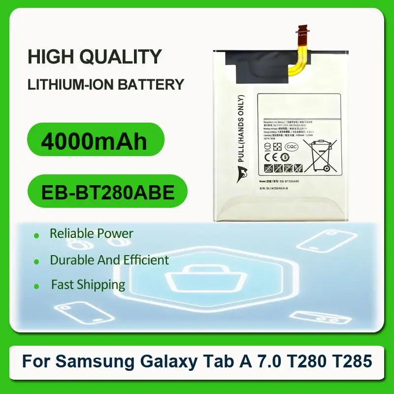 

Replacement Tablet Battery For Samsung Galaxy Tab A 7.0 T280 T285 EB-BT280ABE 4000mAh