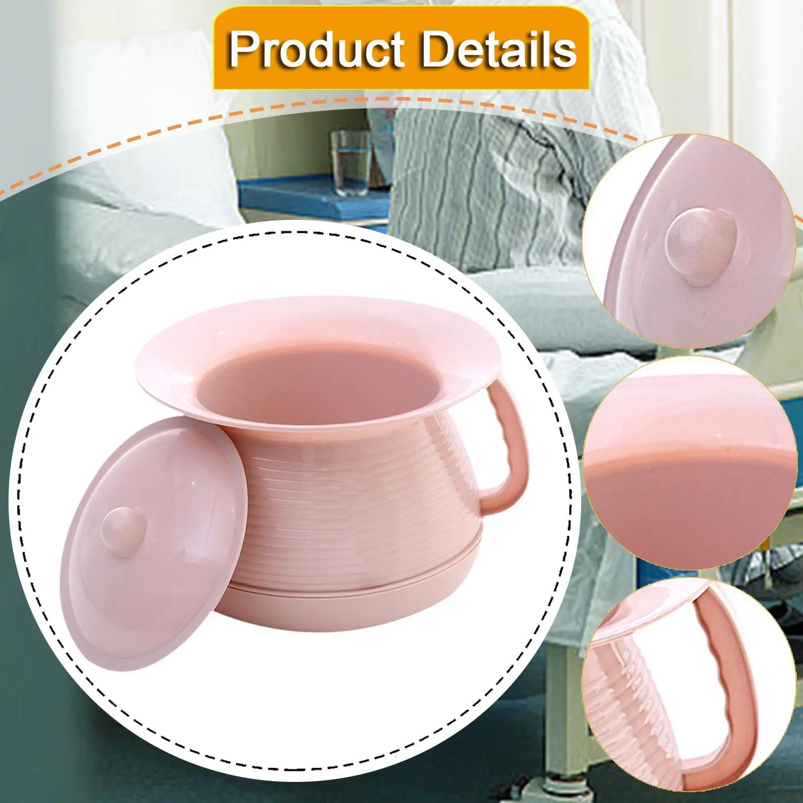 Spittoon Urinal with Lid with Lift Handle Lightweight Bedside Commode Bucket Portable Toilet Children Spittoon for Household