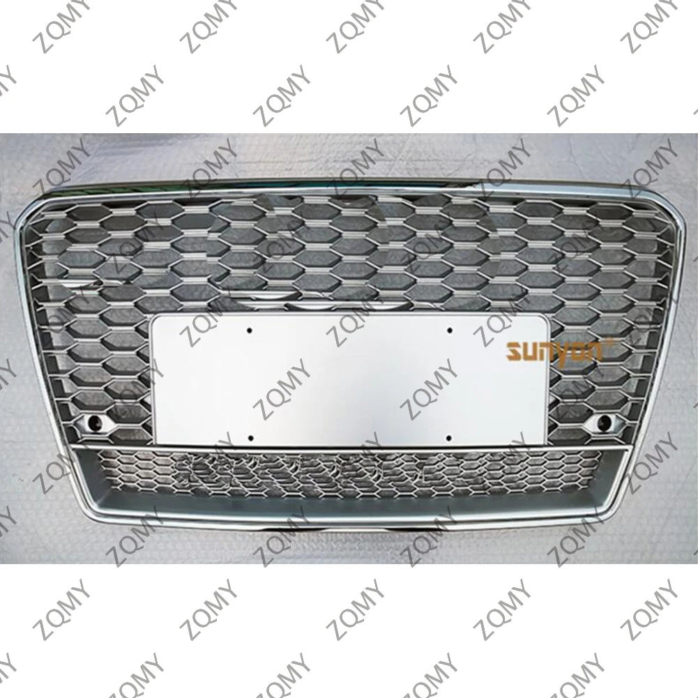 With/Logo For Audi A7/A7L/S7 2009-2013 2014 2015 Car Front Bumper Grille Centre Panel Styling Upper Grill (Modify RS7 style)