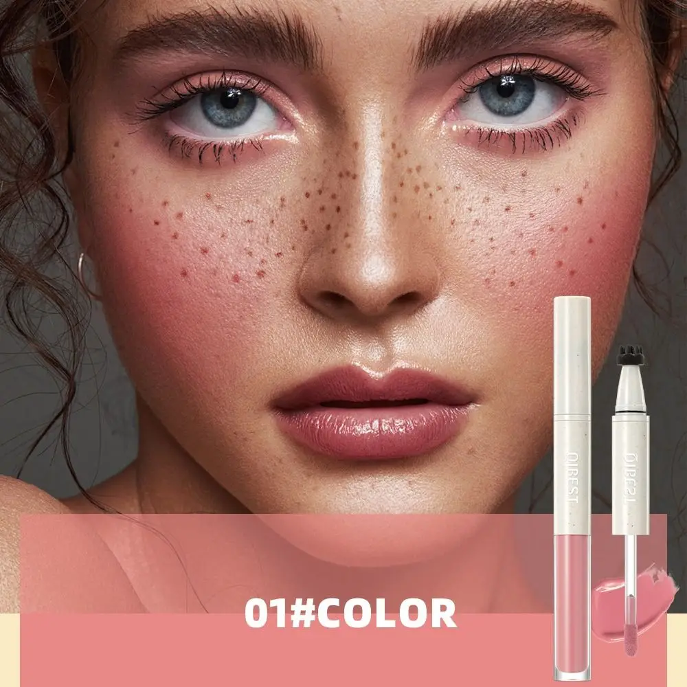 2-em-1 dupla face sardas & blush vara à prova dwaterproof água natural falso sardas caneta portátil realista veludo fosco blush cosméticos