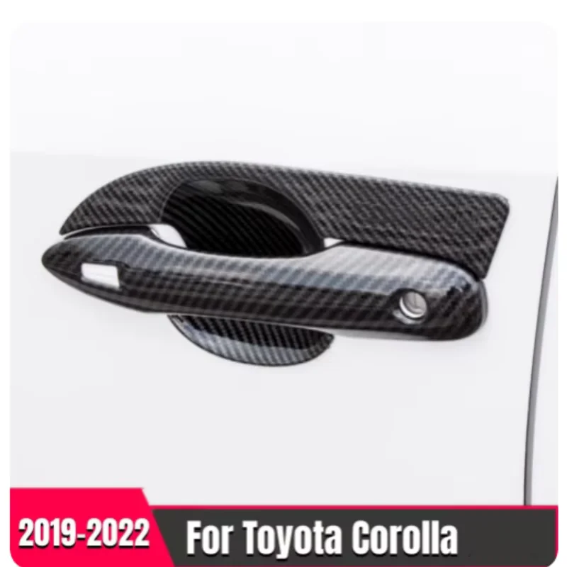 Fit For Toyota Corolla E210 2019-2022 ABS Carbon Car External Outer Door Handle Bowl Catch Cover Trims Stickers Accessories