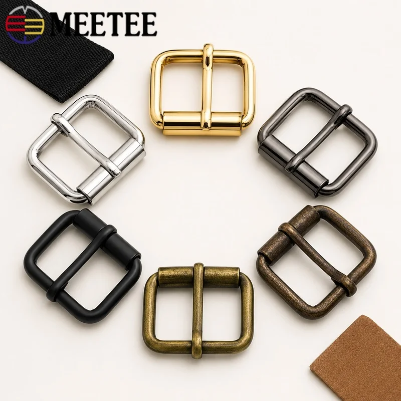10-20Pcs 16-38mm Metal Pin Buckle Strap Adjuster Roller Clasp Webbing Hardware for Shoulder Bag Belt Dog Collar Leather Repair