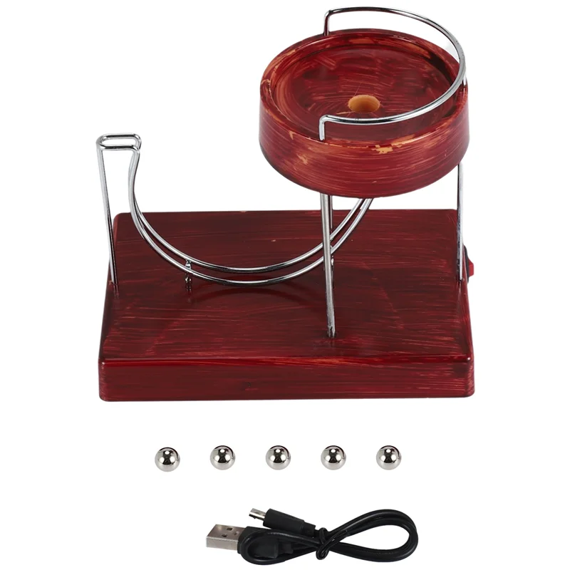 A19Q-ムーブメントマシン運動装飾品アートモーション慣性装飾品金属自動クリエイティブジャンプテーブル木目