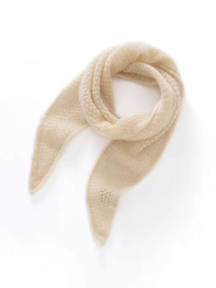 pure-cashmere-knitted-small-scarf-women's-outerwear-neck-warmer-shoulder-wrap-stylish-winter-fashion-accessory