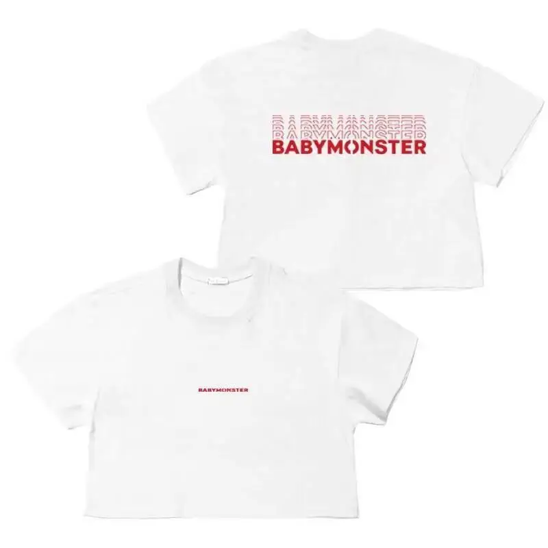 Y2K BABYMONSTER Concert Same Short Sleeve SEE YOU THERE Męska bawełniana nowa letnia koszulka Tops Kpop odzież Goth T-shirt