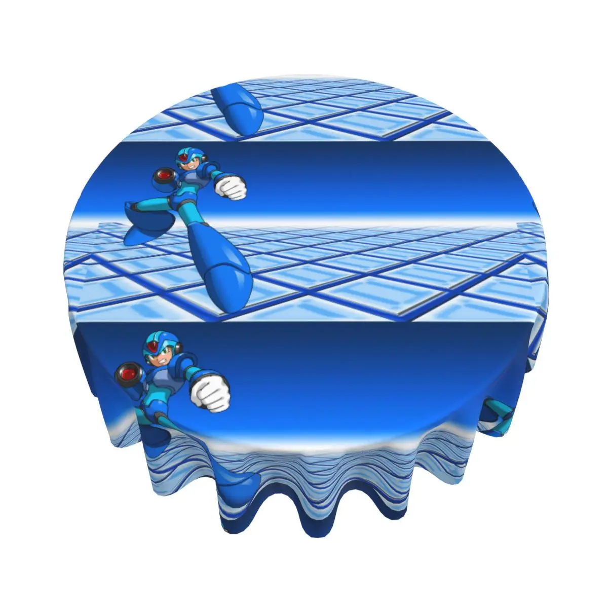 

Megaman Video Game Mega Man Waterproof Round Tablecloth Oilproof Table Cloth for Kitchen Events Dining Table Cover 60 inch