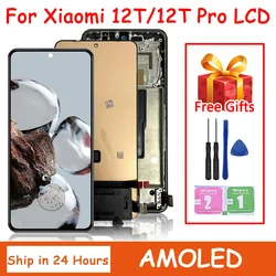 6.67'' AMOLED for Xiaomi 12T 12TPro LCD 22071212AG Display Touch with Frame Digitizer Assembly For Mi 12T 12T Pro 22081212UG