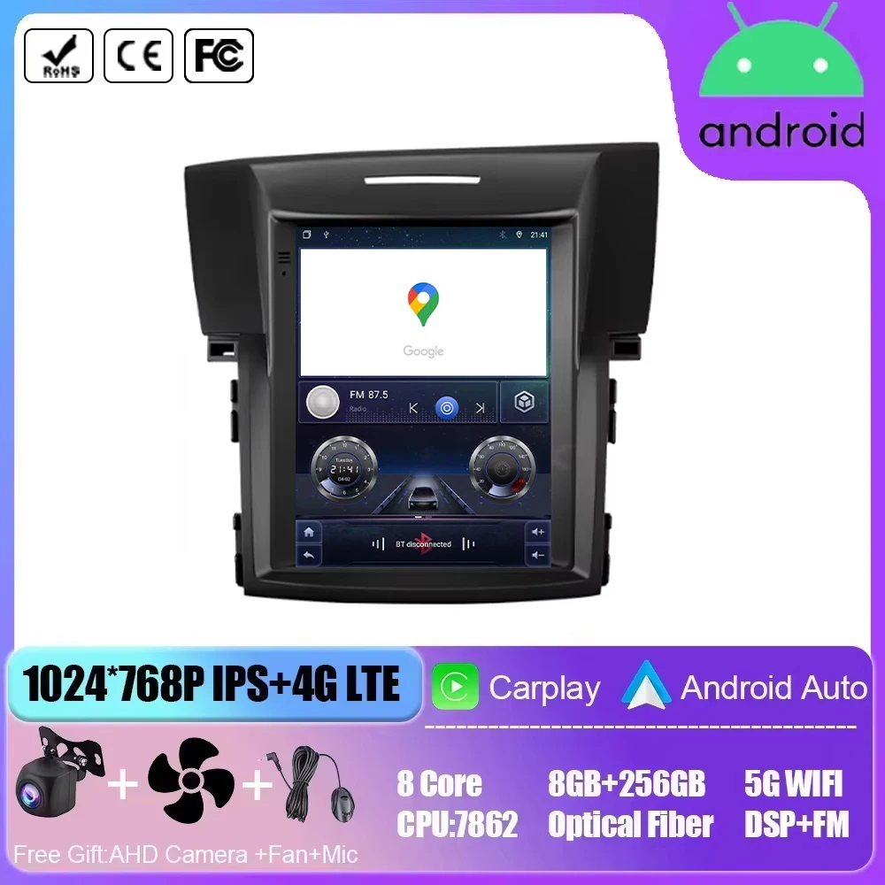 9.7Inch Android 14 Car Radio Multimedia Player For Honda CRV 2012 - 2016 Auto Carplay Stereo GPS 5G Wifi Vertical Tesla No 2din