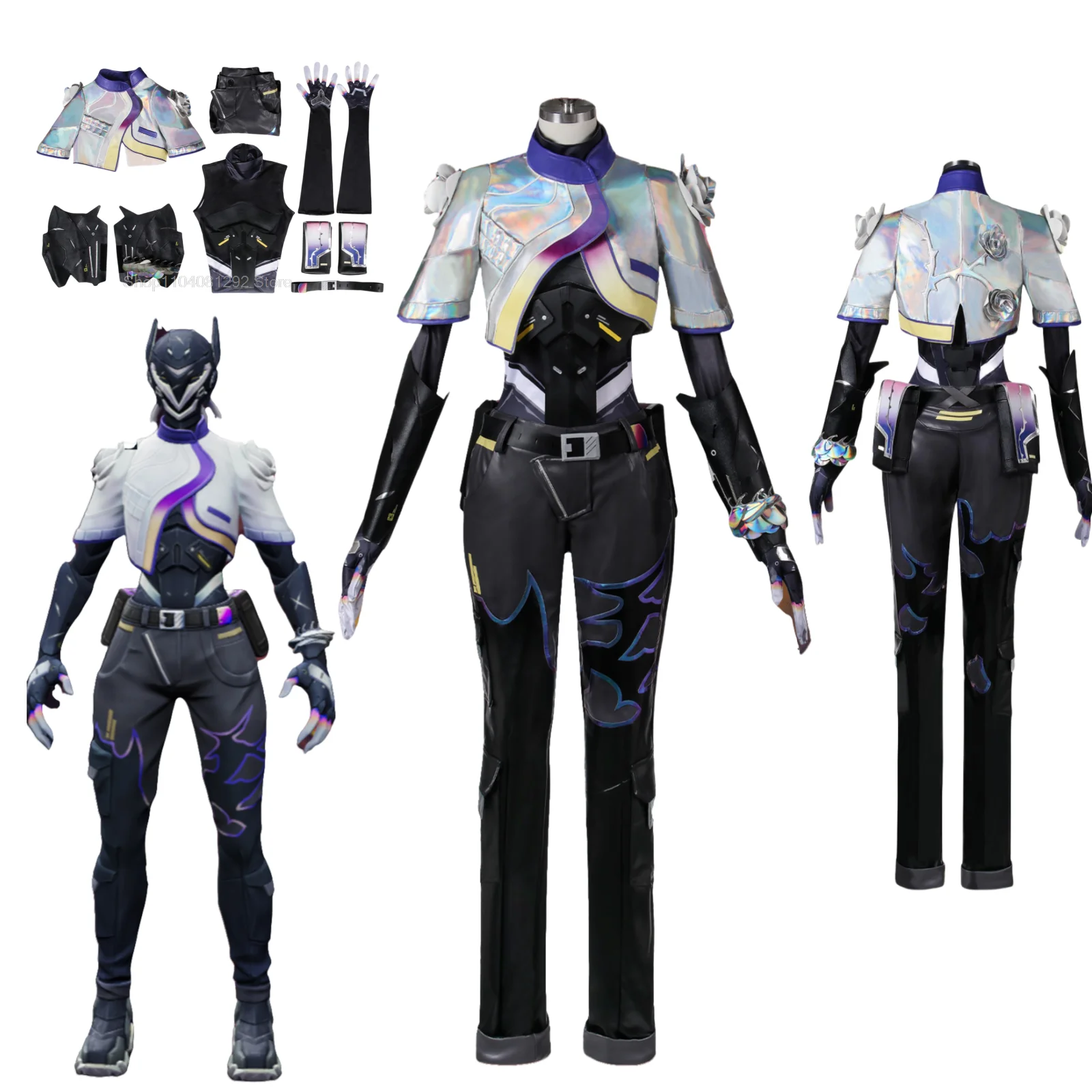 Game Valorant VYSE Cosplay Costume Suits Power Girls Outfit Adult Men Women Roleplay Outfits Pants Halloween Party