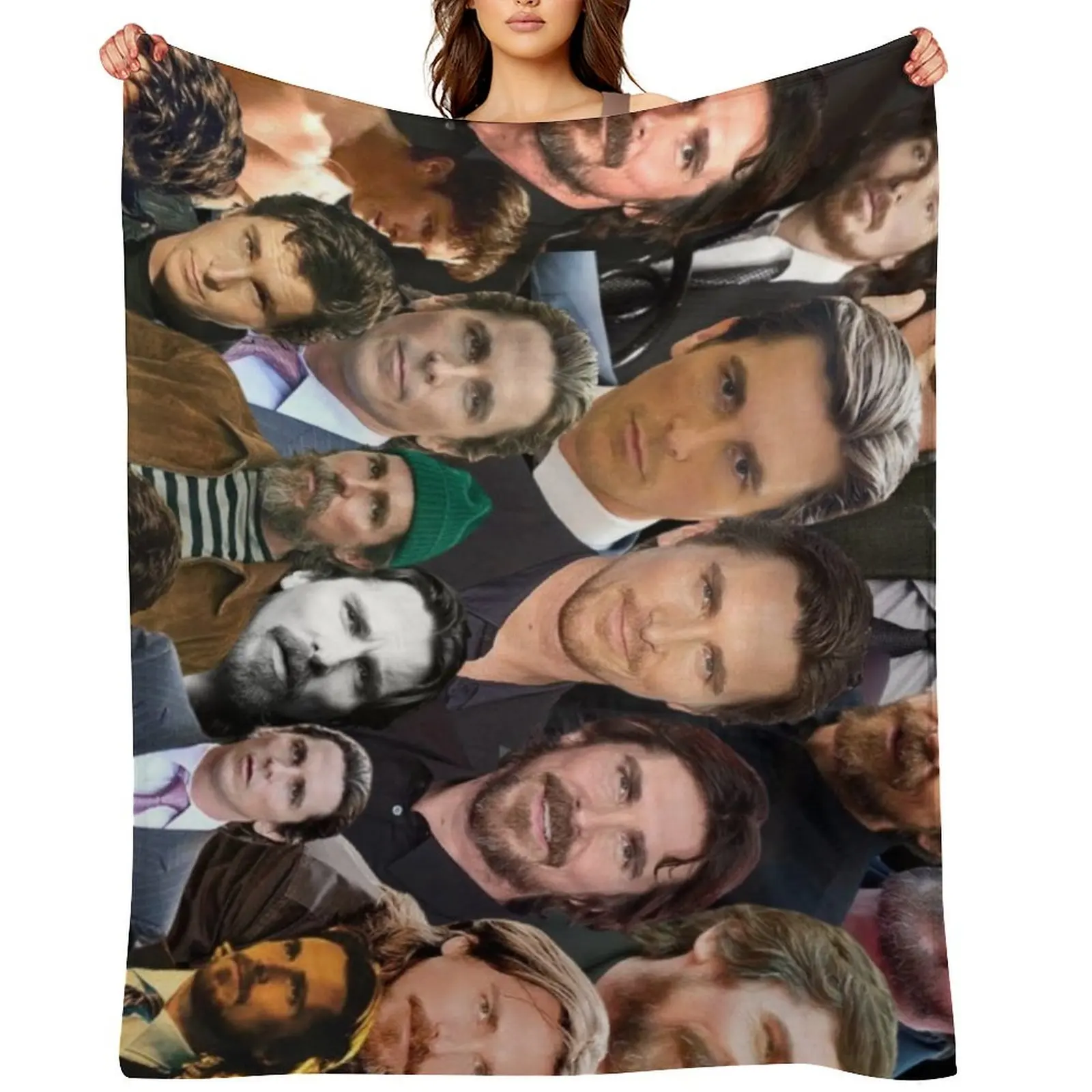 

christian bale photo collage Throw Blanket Baby Sleeping Bag Bed Fashionable Summer Blankets