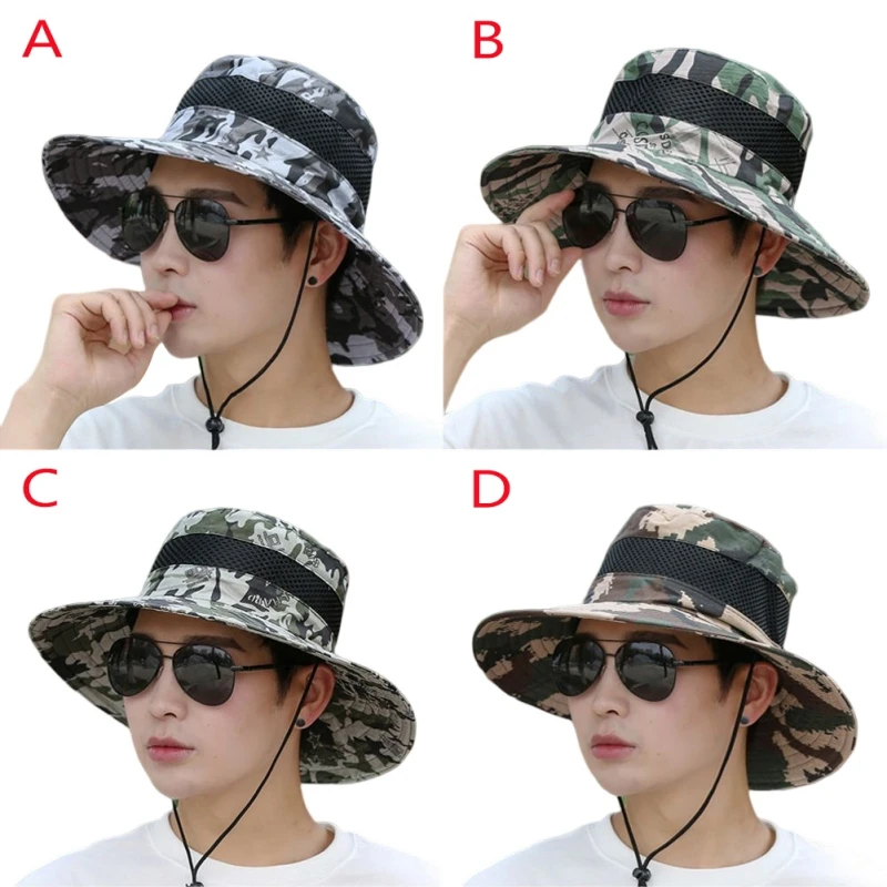 Camouflage Boonie Hats High Quality Outdoor Casual Bucket Hat Hunting Hiking Fishing Climbing Sun Protector Cap Men