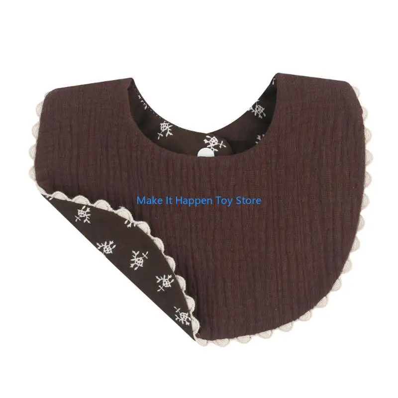 28EC مريلة قطن مزدوجة الجوانب لإطعام الأطفال حديثي الولادة، منشفة لعاب باندانا، وشاح من قماش التجشؤ