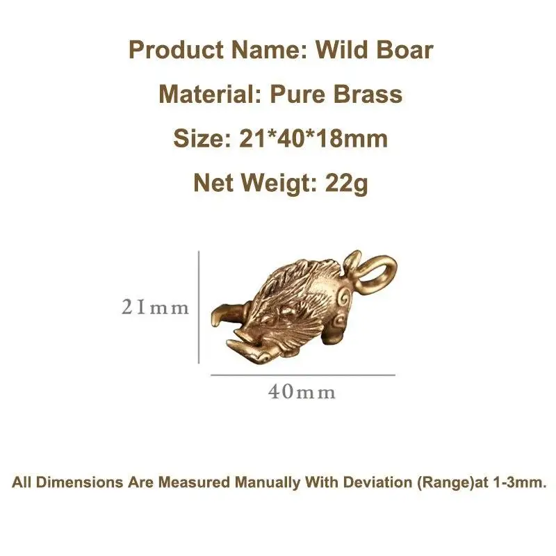 Viking Wild Boar Brass Keychain Keyring Pendants Vintage Copper Nordic Animal Pig Doll Toy Car Key Chain Rings Charms Jewerly