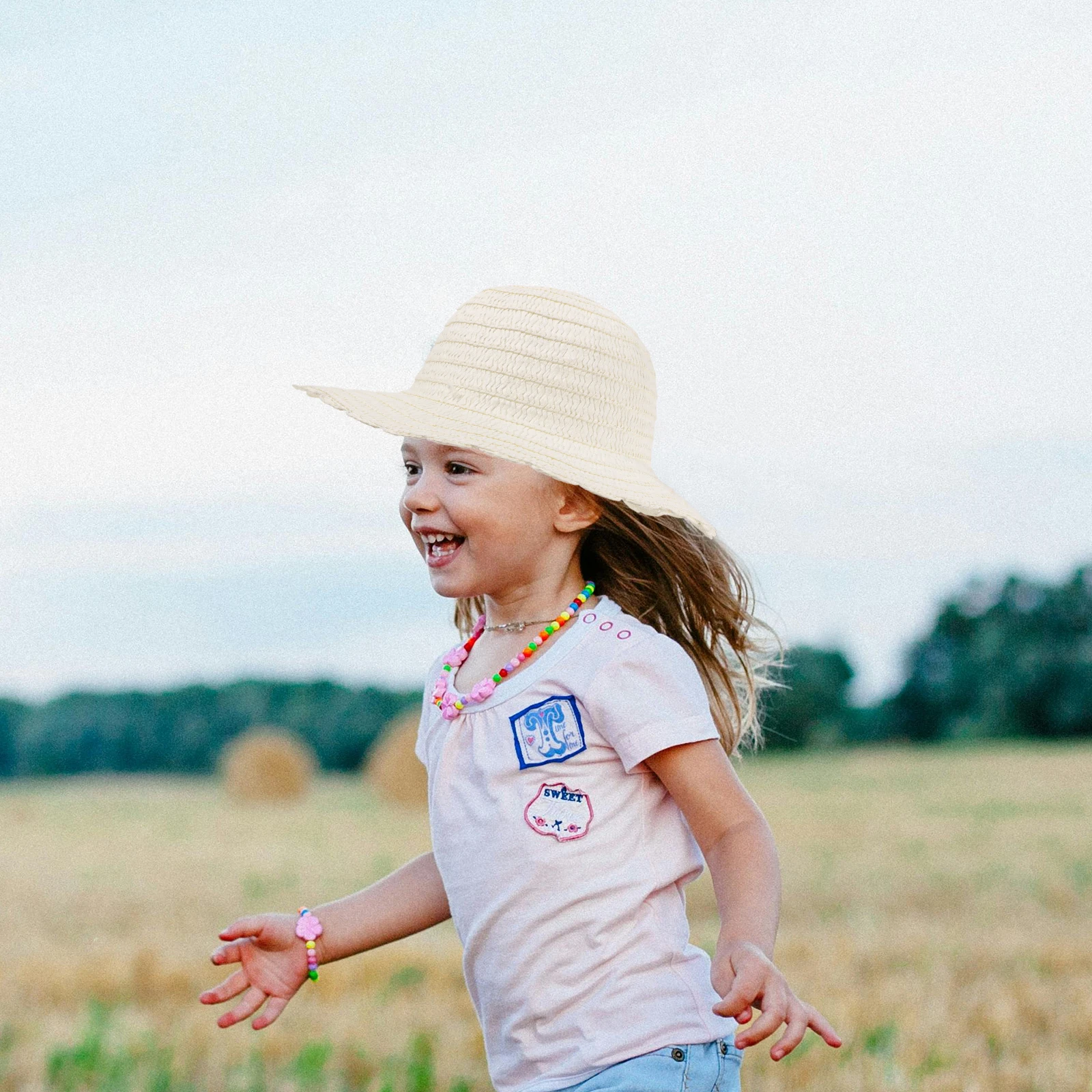 

4Pcs DIY Straw Hats Painting Set Kids Unfinished Blank Hats Craft Supplies for Creative Arts Painting DIY Straw Hat