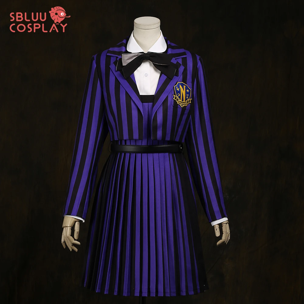 

SBluuCosplay Sinclair Enid Cosplay Costume Embroidery R Quality Purple School Uniform Jacket Skirt Suit Halloween Party Outfit