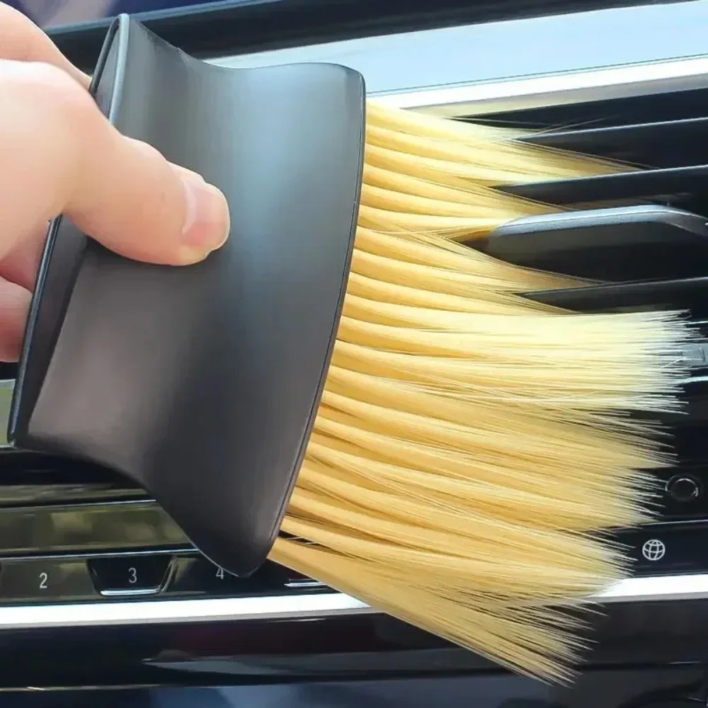 Compact Car Dust Sweeping Brush - Double-Headed for Interior Gaps, Vents & Panels - Soft Bristle Cleaning Tool image 2